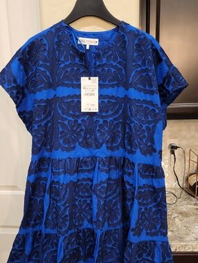 NWT ZARA EMBROIDERED MINI DRESS xXL